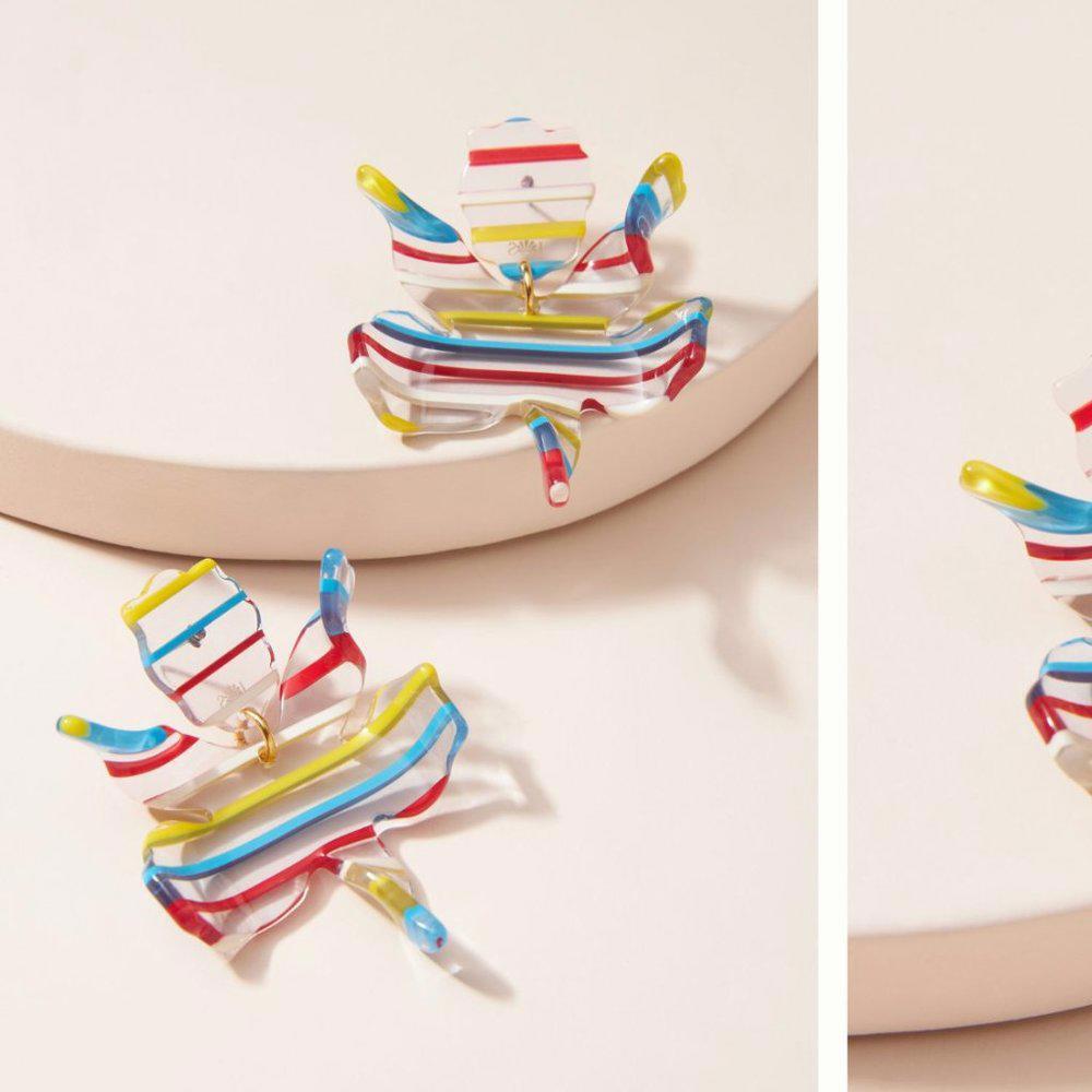 Lele Sadoughi Small Paper Lily Earrings